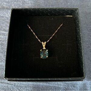 Vintage DaneCraft 14k gold over Sterling Silver 925 Topaz pendant and chain
